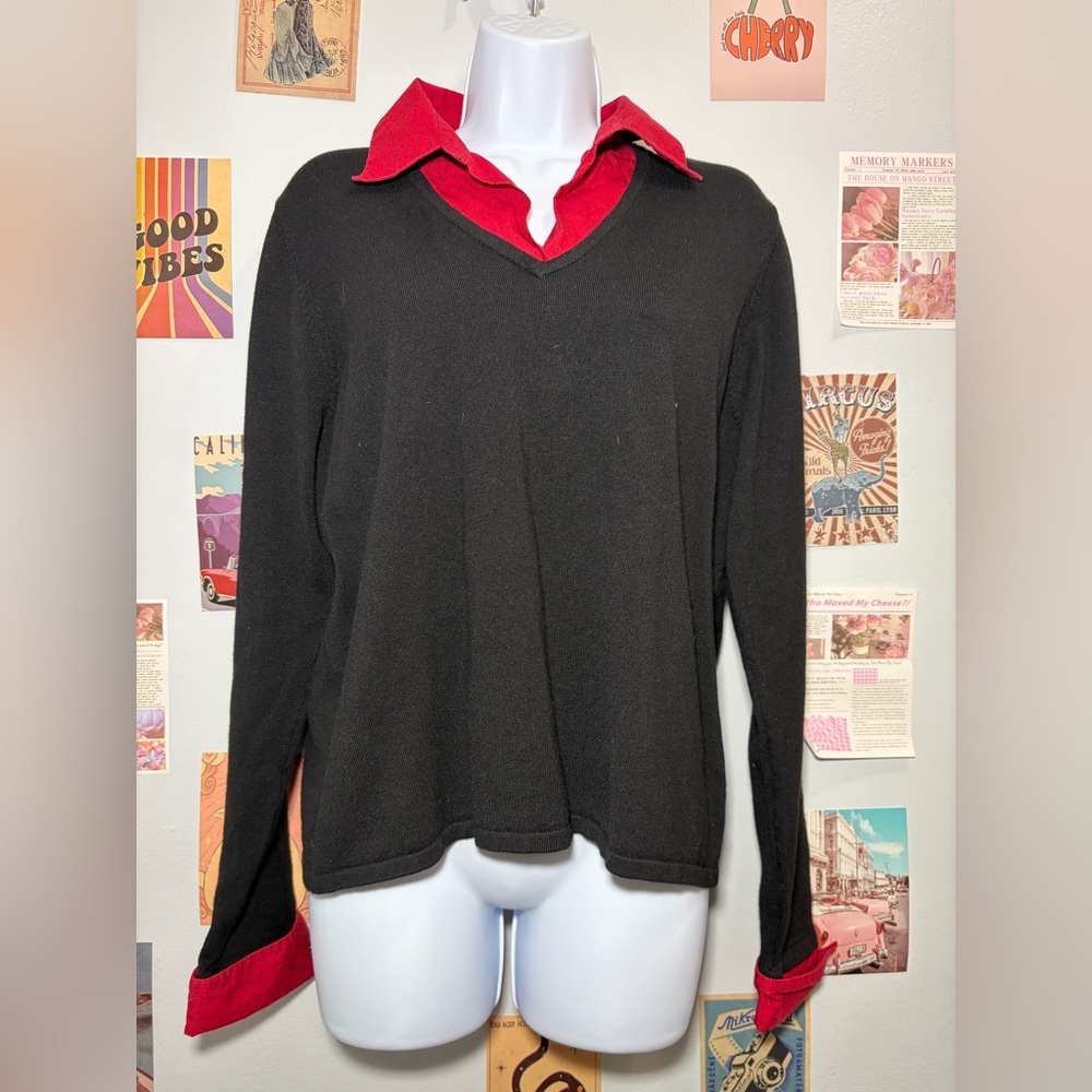 Notations Black and Red Sweater